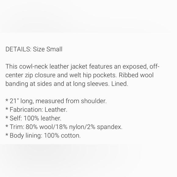 Vince size small Scuba leather jacket. Mint condition - Picture 7 of 7